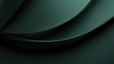 Minimalist 3D dark green background with clean lines and subtle lighting, ideal for modern and sleek designs.の素材