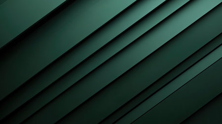 Minimalist 3D dark green background with clean lines and subtle lighting, ideal for modern and sleek designs.の素材