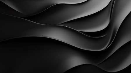 Minimalist 3D black background with clean surfaces and soft shadows, perfect for modern and understated designs.の素材