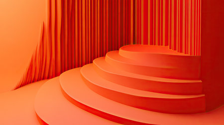 Minimalist 3D orange background with simple lines and subtle gradients, perfect for clean and modern visuals.の素材
