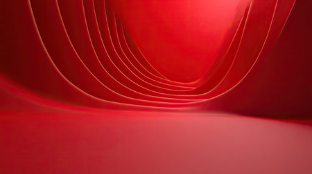 Minimalist 3D red background with clean lines and subtle transitions, suitable for modern and sleek designs.の素材