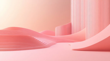Minimalist 3D pink background with clean lines and subtle gradients, suitable for modern and sleek designs.の素材