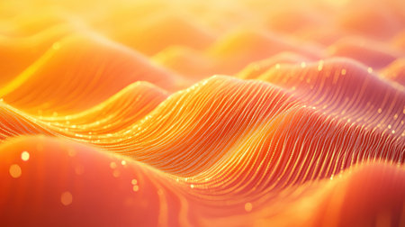 Radiant 3D orange background with glowing hues and soft lighting, creating a warm and welcoming atmosphere.の素材