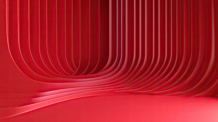 Minimalist 3D red background with clean lines and subtle transitions, suitable for modern and sleek designs.の素材
