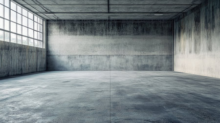 Empty cement yard with a vast, open space, ideal for multi-purpose activities like sports or storage.の素材