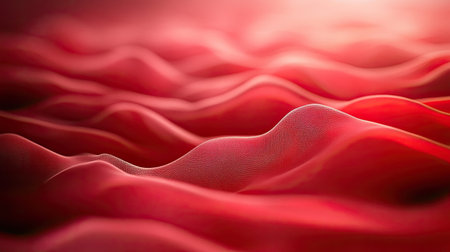 Romantic 3D red background with soft textures and warm tones, creating a dreamy and enchanting mood.の素材