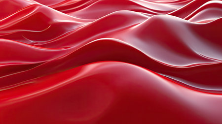 Serene 3D red background with soft waves and gentle lighting, creating a peaceful and relaxing effect.の素材