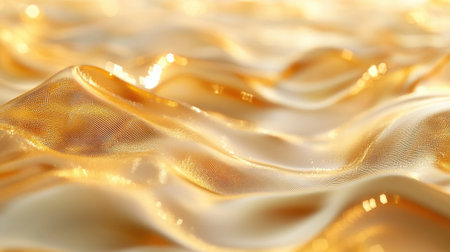 Serene 3D golden yellow background with gentle waves and soft lighting, creating a peaceful and calming effect.の素材