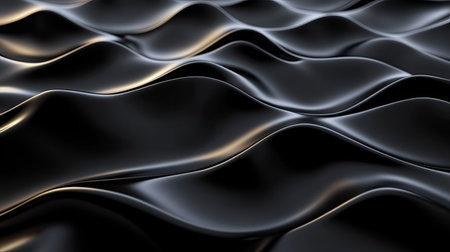 Smooth 3D black background with gentle waves and subtle lighting, creating a calm and serene atmosphere.の素材