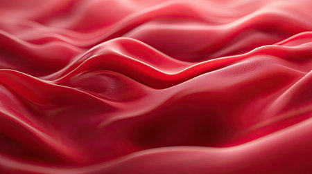 Serene 3D red background with gentle waves and soft lighting, perfect for creating a peaceful and calming effect.の素材