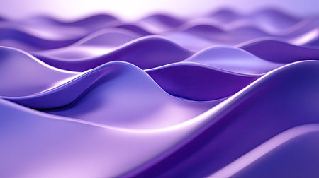Smooth 3D purple background with subtle wave patterns and reflective highlights.の素材