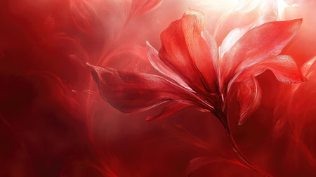 Romantic 3D red background with soft textures and warm tones, creating a dreamy and enchanting mood.の素材