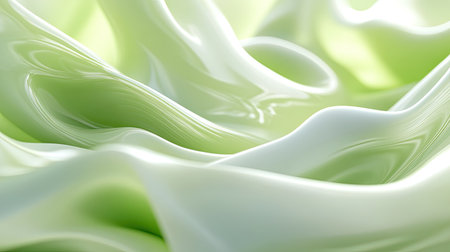 Refreshing 3D light green background with soft curves and smooth surfaces, perfect for fresh and invigorating visuals.の素材