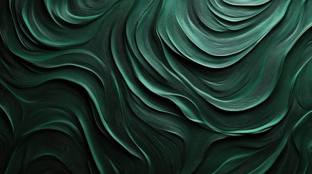 Textured 3D dark green background with intricate patterns and soft shadows, ideal for rich and detailed designs.の素材