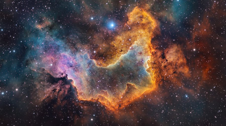 A breathtaking panorama of deep space, filled with countless stars and vibrant nebulae.の素材
