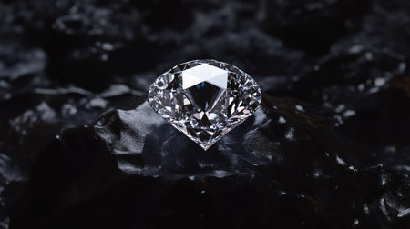 A luminous Hope Diamond set against an infinite black background, each facet catching light in breathtaking clarity, evoking elegance and prestigeの素材