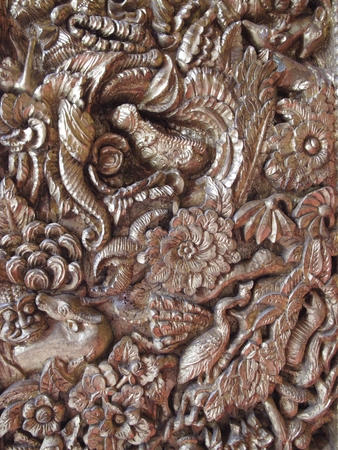 Handmade wood carvings Storyの写真素材