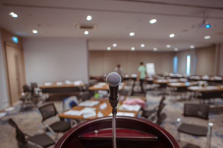 microphone in conference hallの写真素材