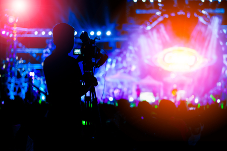 Photographer in live concert,Photographer video Recording in Concert.の写真素材