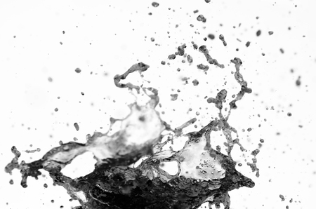 water splash abstract background black and white.の写真素材