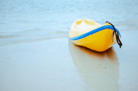 canoe on a beautiful beach.の写真素材