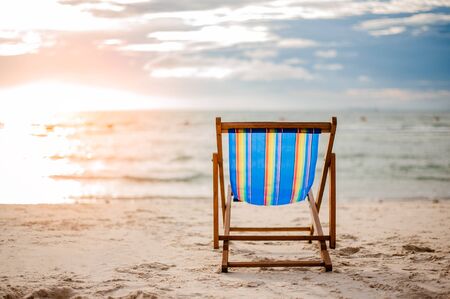 beach chair on the beach.の写真素材