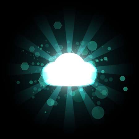 Technology concept with glowing cloud vector design in illustrator.のイラスト素材