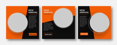 Set of editable banner template post for social media ads. Web banner ads for promotion. Design vector with photo collage.のイラスト素材