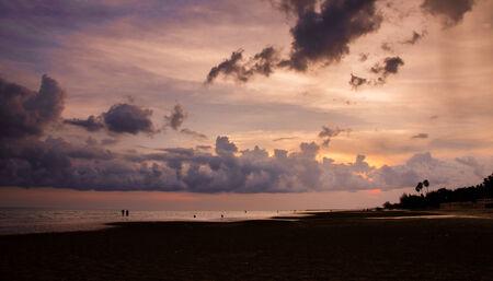 sunset at chao-lao beachの写真素材