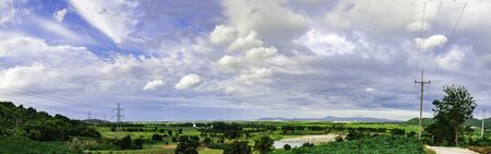 Landscape mountain with green nature, Energy be friendly with environment concept, Power...
