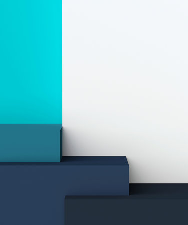 Scene of minimal geometric shape podium for product advertisement, 3d rendering