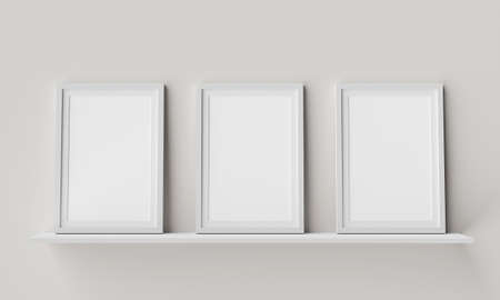 Realistic of photo frame mockup, 3d illustration