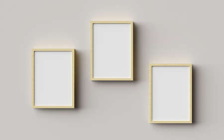 Realistic of photo frame mockup, 3d illustration