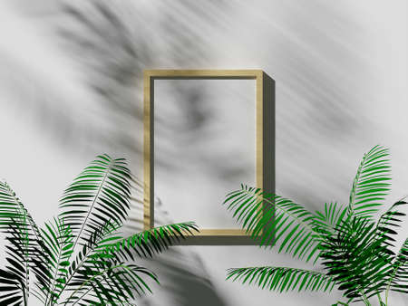 Realistic of photo frame mockup, 3d illustration