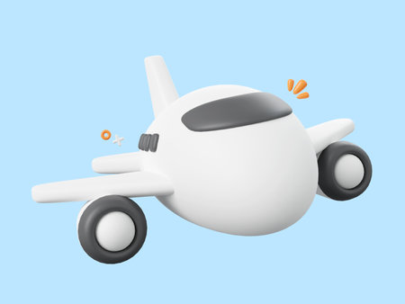 3d icon of Airplane cartoon design illustration.の写真素材
