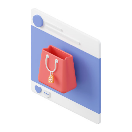 Buying products through posts, 3d illustration of Icon affiliate marketingの写真素材