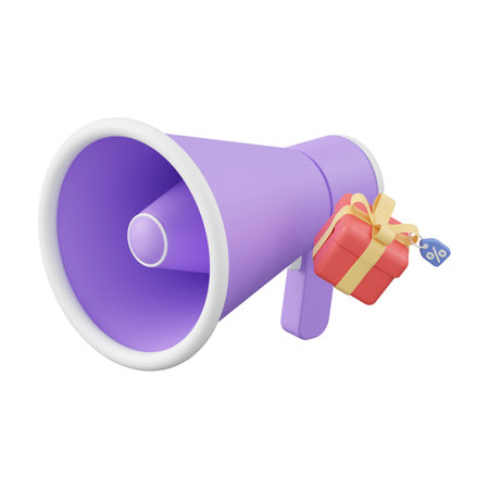 Advertisement with megaphone, 3d illustrationの写真素材