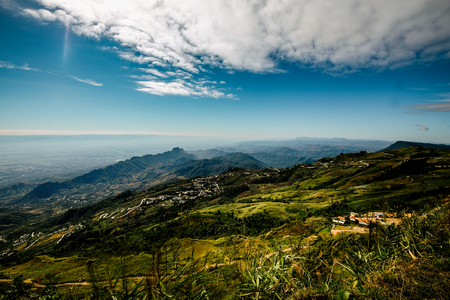Beautiful Mountain with cloudy sky in Phu Tub Berk, Phetchabun, Thailandの写真素材
