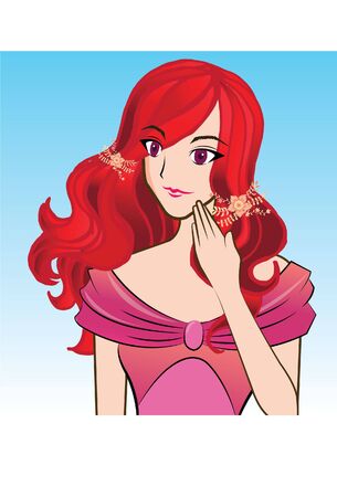 Red Hair Princessのイラスト素材
