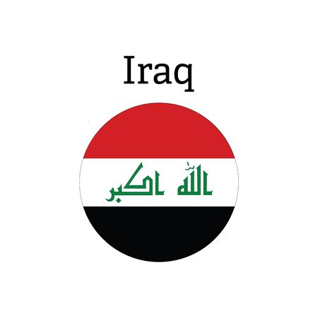 Flag of Iraq as round glossy icon. Button with Iraqi flag