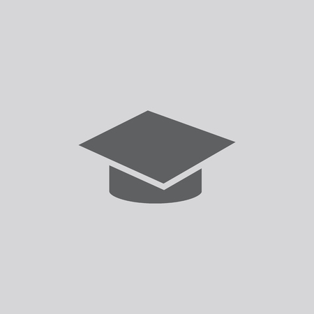 Graduation cap vector isolated on grey backgroundのイラスト素材