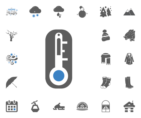 Cold temperature icon. Happy winter icon. Hello winter icon. Vector illustration set iconのイラスト素材