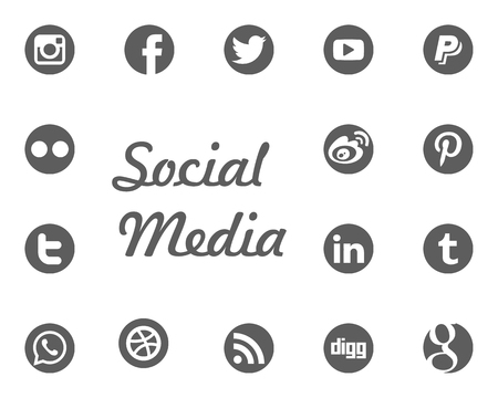 Social Media letter icon. Social Media vector illustration Icons Setのイラスト素材