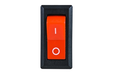 Power switch isolated on white background with clipping path