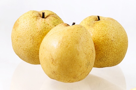 Chinese pear isolated on white backgroundの写真素材