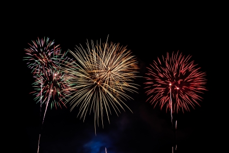 Colorful fireworks in the night sky の写真素材