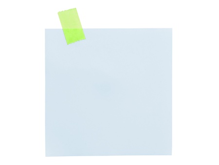 Close up of note paper on white background 
