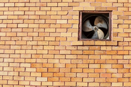 Ventilators old  install on the brick wallの写真素材