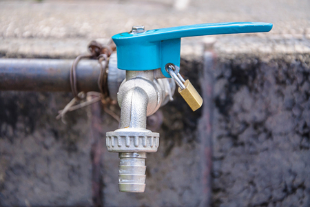 Faucet water supply with key lockの写真素材