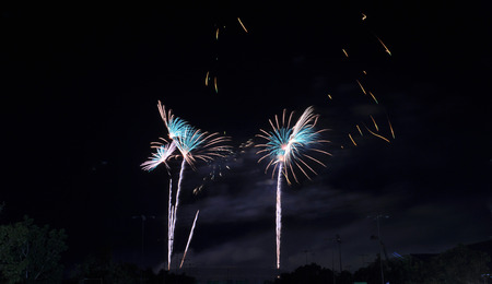 Colorful fireworks in the night sky の写真素材